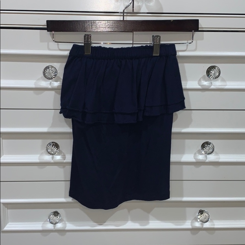 Navy Wiley ruffle tube top